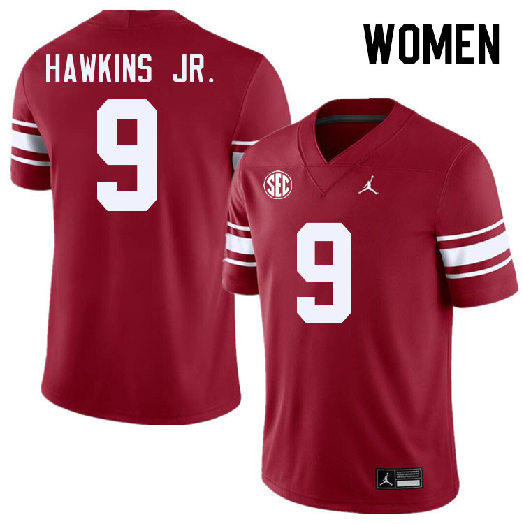 Women #9 Michael Hawkins Jr. Oklahoma Sooners 2024 SEC Conference College Football Jerseys-Throwback